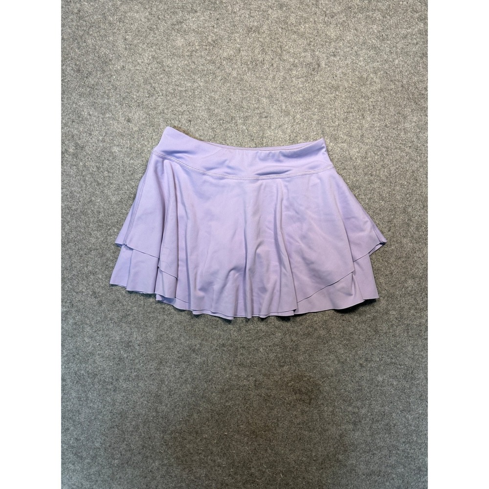 Real Essentials Layered Athletic Skort Small Purple Polyester Spandex Activewear